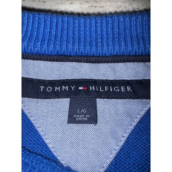 Tommy Hilfiger Colbalt Blue Cotton Knit Sweater Men Large - Picture 3 of 5